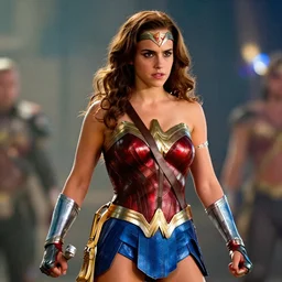 emma watson as wonderwoman in gears of war destiny 2, splash art, movie still, cinematic lighting, dramatic, octane render, long lens, shallow depth of field, bokeh, anamorphic lens flare, 8 k, hyper detailed, 3 5 mm film grain
