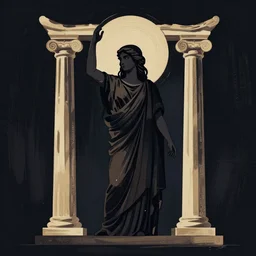 vector image of a greek oracle, beuatiful, dark figure, brushstrokes, by ismail inceoglu, extremely detailed, 8 k