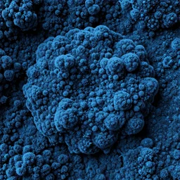 blue mossy floor, hyper detailed fractal, high contrast, bumpy, blue, microscope image, david normal