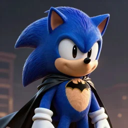 sonic the hedgehog as batman, portrait render