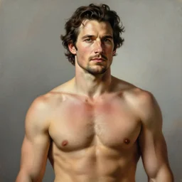 attractive shirtless henry cavill. highly detailed painting by gaston bussiere, craig mullins, j. c. leyendecker 8 k