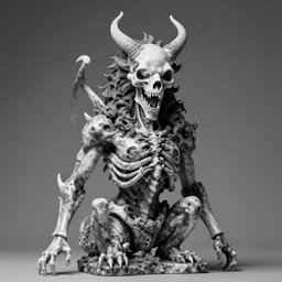 marble bone demon statue, by francesco queirolo, highly detailed studio lighting, portrait photography, black - and - white photography, hyper realism, fantasy, 4 k,