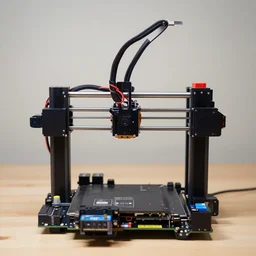 groot stand over a 3 d printer ender 3, sharp focus,