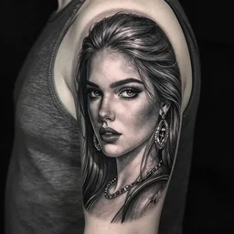 the most beautiful and detailed black and white tattoo, award winning, amazing