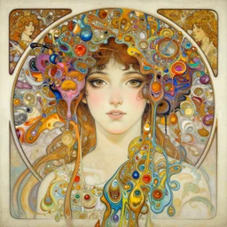 an intricate oil painting of a beautifull woman portrait surounded by hiper detailed inkdrop in water, melting colorfull wax, fluid acrilic art, colorfull, by yoshitaka amano, by greg rutkowski, by alphonse mucha by jeremyg lipkinng, by rhads, by ross tran, by artgerm, octane render
