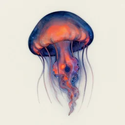 cosmic jellyfish marina apollonio, spooky colour, expressionist, minimal, spiral form