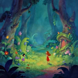 verdant wonderland, matte painting from Fantasia (1940)