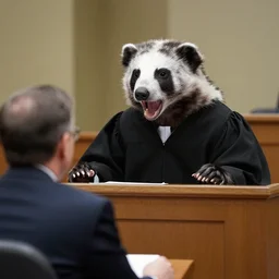 aardvark judge yelling at a human on trial