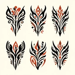 tribal tattoo set vector image