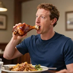 mark zuckerberg eating a giant turkey leg, unreal engine 5