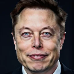 elon musk with white eyes, smiling creepy at a camera, realistic photo