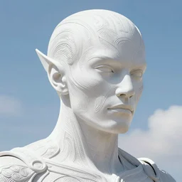 white cyclops portrait in sky, intricate, elegant, sharp focus, highly detailed, concept art, digital painting, aleksi briclot