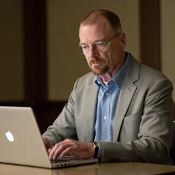 walter white using a laptop