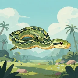 illustration of a flying Python
