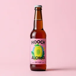 hooch alcohol, cider, packaging design, playful, bold colours, glass bottle, label design, behance, packaging of the world