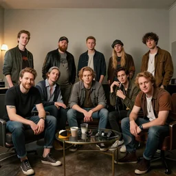 a room full of gigachads, professional photography