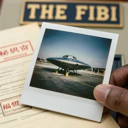 polaroid photo inside the fbi offices, with a close up of the secret files with a confidential stamp, ufo photography military