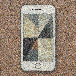 A painting of an iphone, abstract painting in the style of Sophie Taeuber-Arp and Gary Hume and Tatsuro Kiuchi, flat colour-block style, geometric abstraction, earthy colours