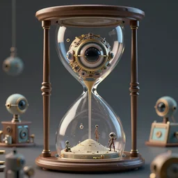 cinema 4D render, intricately detailed tiny humanoid inside an hourglass in the style of Emiliano Ponzi and  Chris Ware, futuristic 1990s contemporary art, sci-fi,eye glass, inside view, humanoid pov, intricate artwork by Tooth Wu and wlop and beeple, octane render, trending on artstation, greg rutkowski very coherent symmetrical artwork, depth field, unreal engine, cinematic, hyper realism, high detail, octane render, 8k