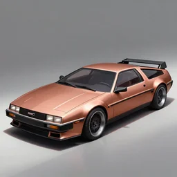 copper color paint car designed by dmc and gmc, concept art style by john berky and liam wong and michael whelan.