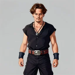 concept art of johnny depp as a dragon ball character, 4k anime character illustration by akira toriyama, artstation