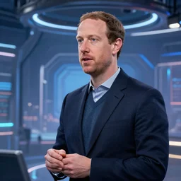 ceo mark zuckerburg in a pataphysical metaverse