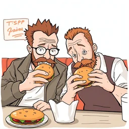 walter white and jesse pinkman eating hamburgers