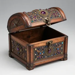 An abracadabrus is an ornate, gemstone-studded wooden chest that weighs 25 pounds while empty. Its interior compartment is a cube measuring 1½ feet on a side.