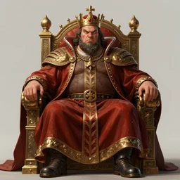 concept art, illustration, portrait a fat angry king, throne, hyper realistic, digital art, photo realistic, style by ivan talavera, cgsociety, 8 k, octane render