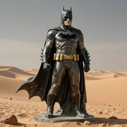 a illustration of batman from the ruine desert, fineine art, statue, intrincate, by moebius, jean giraud & kilian eng moebius style