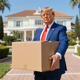 donald trump leaving mar - a - lago with cardboard boxes