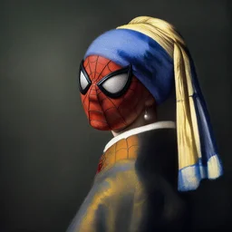 portrait of spider - man by johannes vermeer