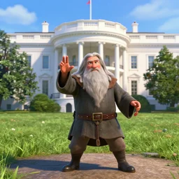 gandalf attacks the white house, still from a pixar movie, high quality 3 d render, movie, pixar, renderman, 4 k, artstation