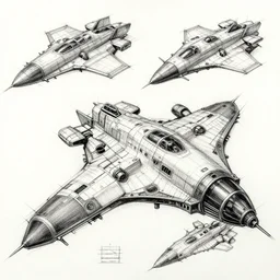 detailed sharp spaceship sketches
