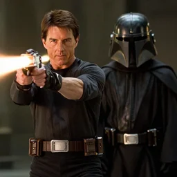 (tom cruise!!) using force lighting, (palpatine)