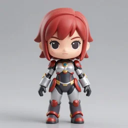 woman wearing futuristic armor, nendoroid, rendered,