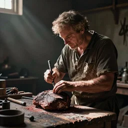 fleshsmith at his fleshforge, Wayne Barlowe