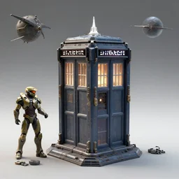 3 d sculpt environment building prop, star citizen, halo, mass effect, elysium, the expanse, high tech industrial, artstation unreal of a technological device in the shape of an industrial tardis tower