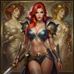 Jill Winernitz, pinup, league of legends, intricate, highly detailed, digital painting, hyperrealistic, artstation, concept art, smooth, sharp focus, illustration, Unreal Engine 5, 8K, art by artgerm and greg rutkowski and alphonse mucha, by Jesper Ejsing