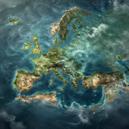 retrofuture fantasy map of the mercantile polities of weeping strand archipelago. this is a land on an unforgiving world of churning oceans and jagged coastlines. every habitable island is situated somewhere along the planet ’ s equator where the weather is still volatile but more hospitable than any points to the north or south, behance contest winner
