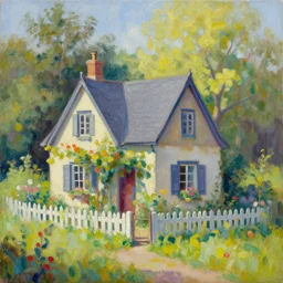 Fairytale cottage by Thomas Kinkade, Acrylic and Oil on Canvas