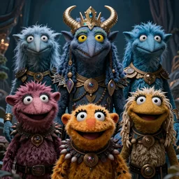 muppet norse mythical creatures, intricate complexity, in the style of artstation, cinematic color grading, bright eyes, luxurious,