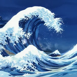 highly detailed and colorful illustration of high exposure tsunami at night by makoto shinkai, by aaron horkey, by moebius, by nico delort, by dan mumford, by otomo, kodachrome, 4 k resolution