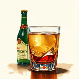 a shot of stolichnaya. highly detailed, digital painting, watercolor, soviet realism, engraving, artstation, concept art, smooth, sharp focus, vivid grunge, manga, illustration, unreal engine 5, 8 k, art by bilibin and kuvshinov and malevich and mucha