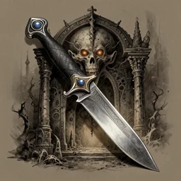 magic item, knife, osr dungeon, tomb of horror, illustration, high detail, high resolution