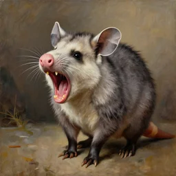 screaming opossum, painting by Edward munch, detailed, 4k
