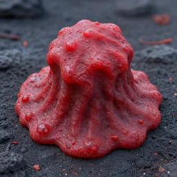 a red volcanic slime, realistic, detailed
