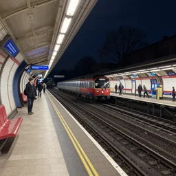british subway station during the night, drawing, ultra realistic, 8 k