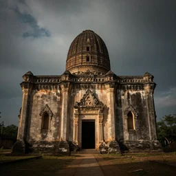 old ancient building, landscape, dramatic lighting,