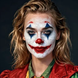 karlie kloss clown, detailed portrait by tim doyle